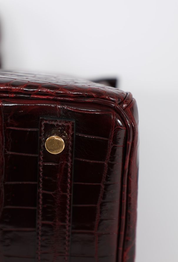 Hermès Exquisite Shiny Bordeaux Niloticus Birkin 30 - 15