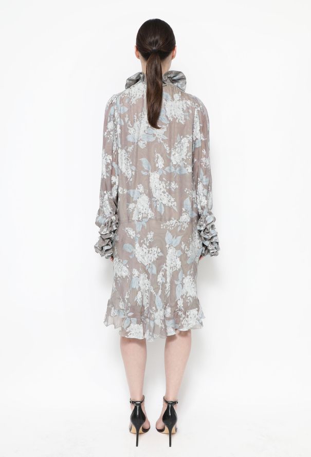 Chloé 90s Floral Silk Lavallière Dress - 4