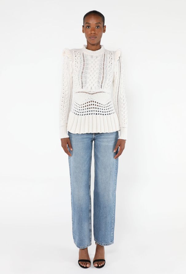 Gabriela Hearst Martha White Cashmere Cable-Knit Sweater - F/W 2020 - 3