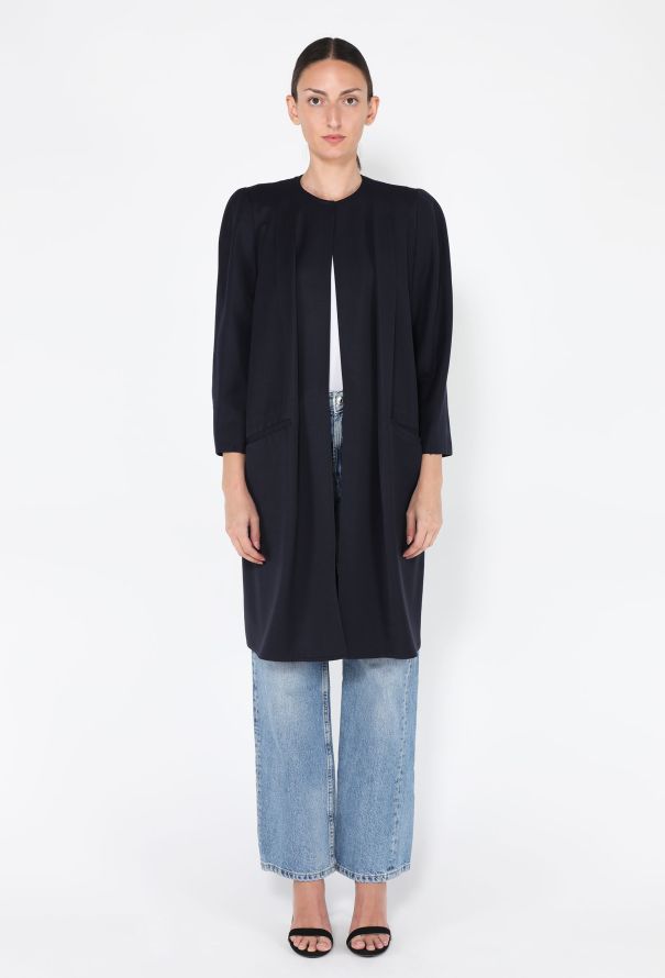 Valentino Pleated Front Wool Coat, 1990s - 1