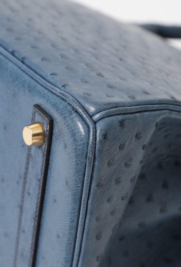 Hermès Blue Ostrich Birkin 30 - 11