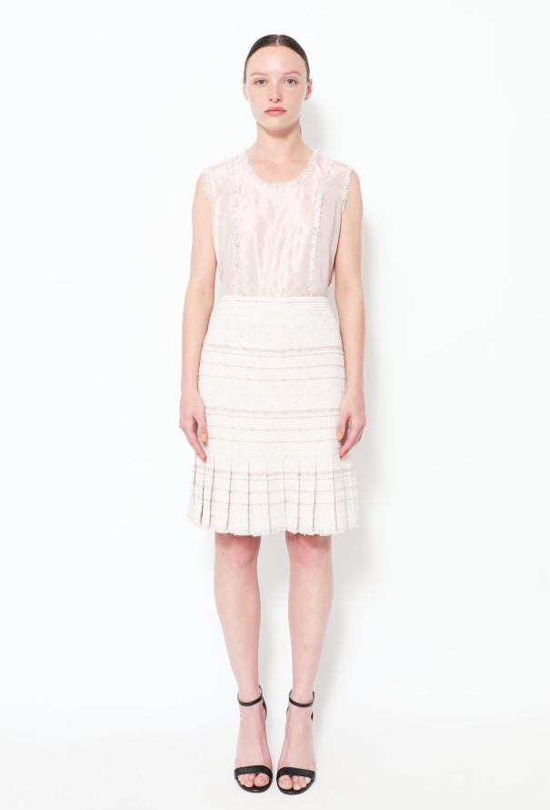 Chanel S/S 2004 Pleated Tweed Skirt - 1