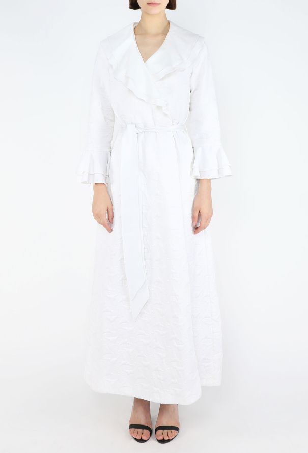 Dior Vintage Ruffled Jacquard Night Gown - 4