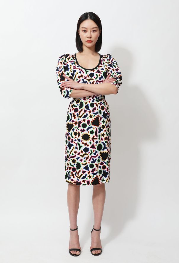 Saint Laurent Vintage Geometric & Star Print Dress - 3