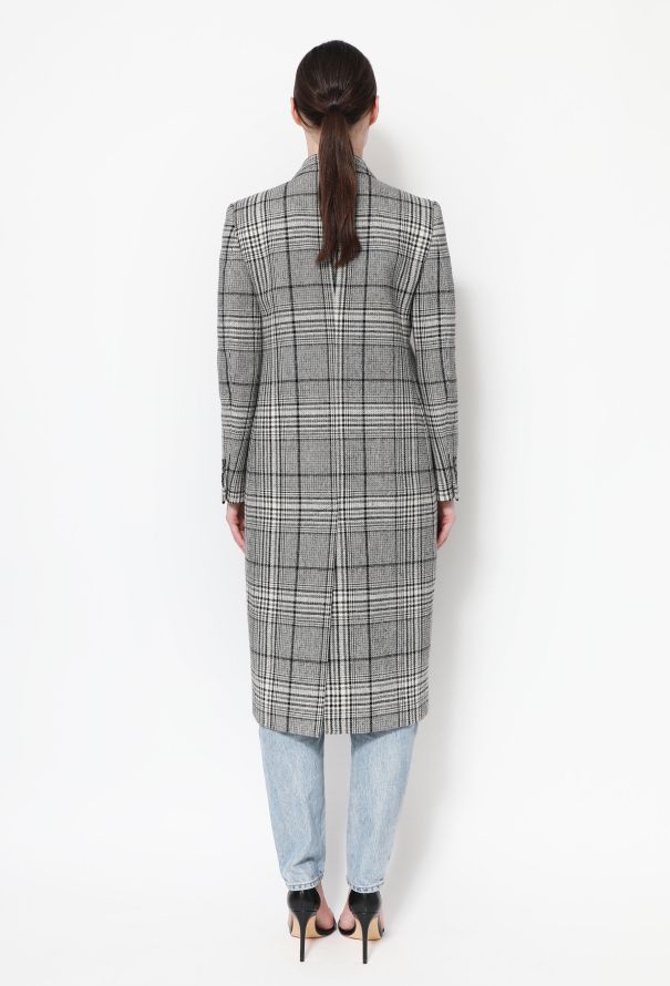 Balenciaga 2021 Checkered Wool Coat - 4