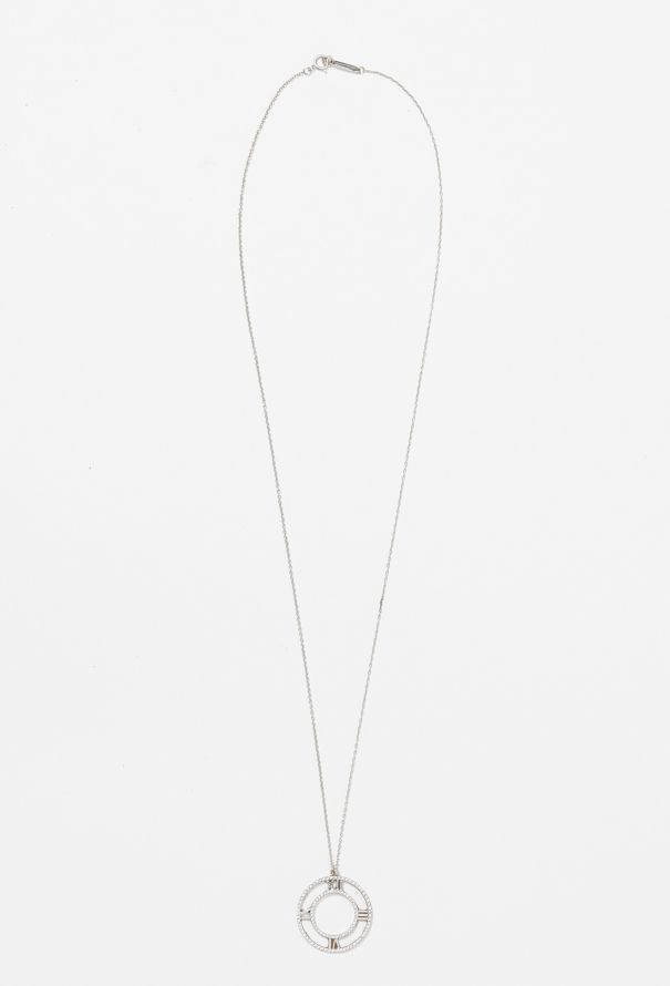 Tiffany & Co 18k Gold & Diamond Atlas Pendant Necklace - 3