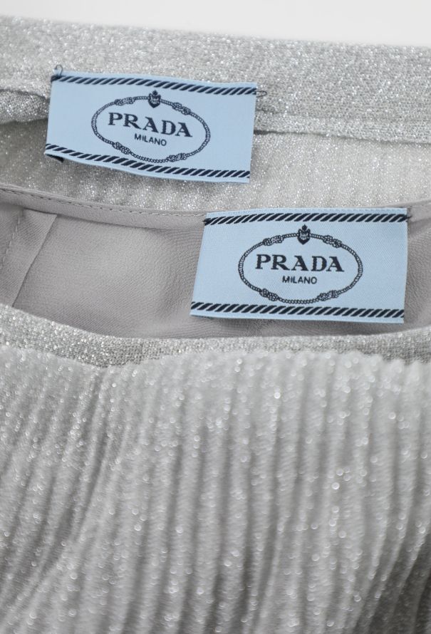 Prada 2021 Pleated Lamé Skirt - 5
