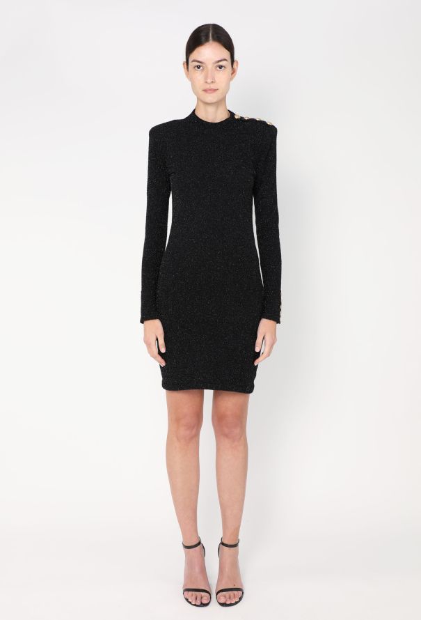Balmain Iridescent Embossed Trim Dress - 2