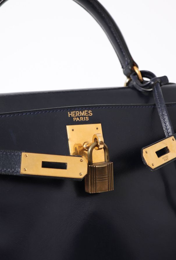 Hermès Kelly 28 Retourné in Navy Box Leather – Late 60s / Early 70s - 13