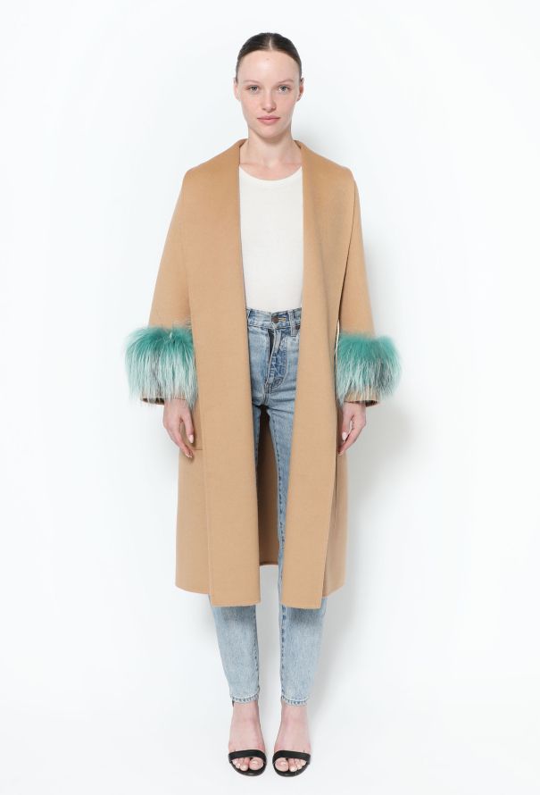 Prada 2017 Angora Fox Cuff Coat - 3