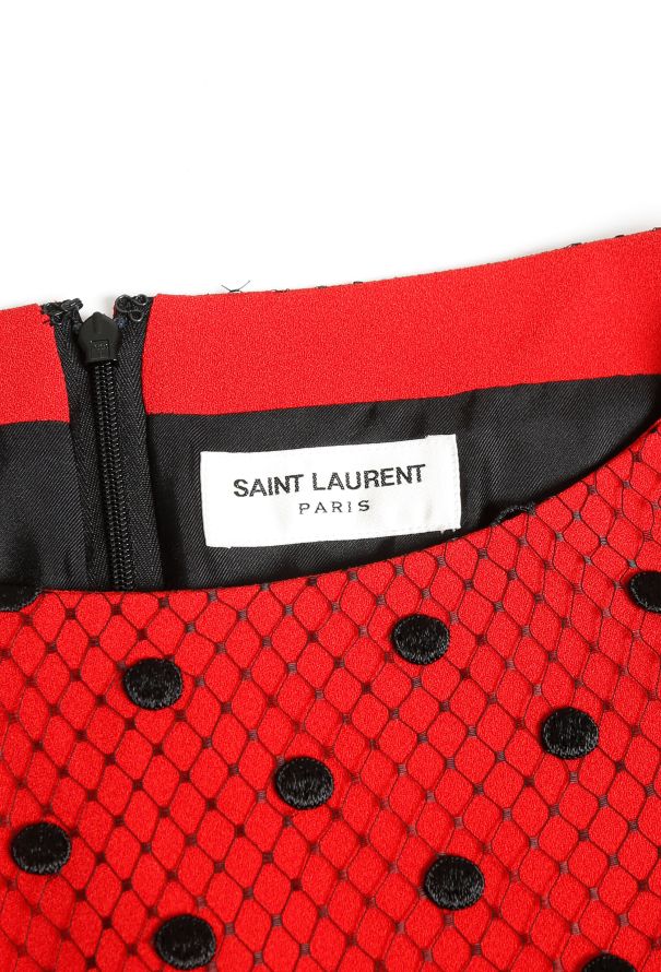 Saint Laurent F/W 2015 Dotted Lace Dress - 5