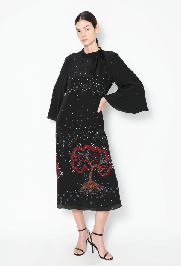 Valentino Printed Lavallière Midi Dress - 2