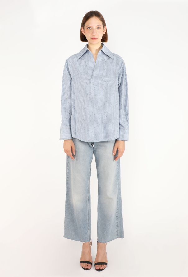 Bottega Veneta Pinstripe Cotton Tunic, S/S 2025 - 3