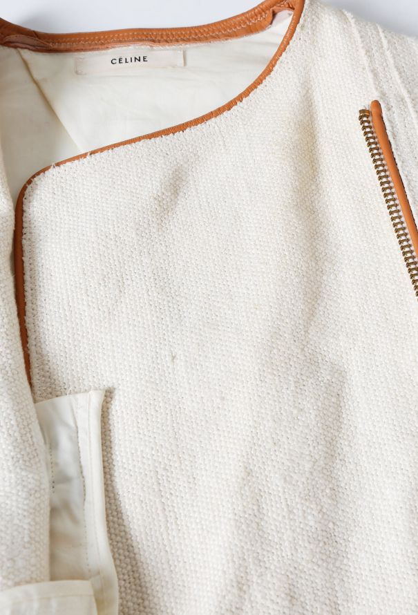 Céline Linen Leather Zip Jacket - 7