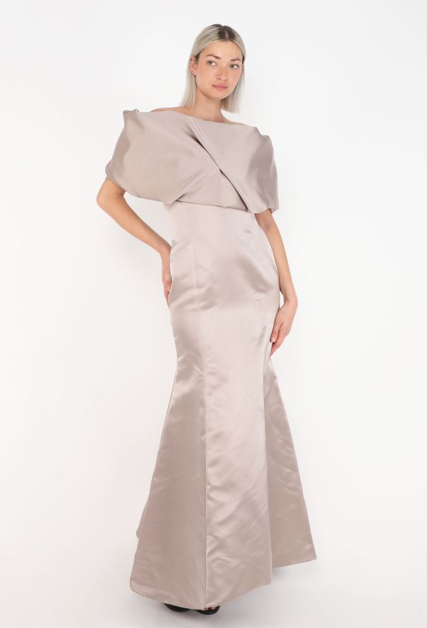 Giorgio Armani Off Shoulder Silk Gown - 3
