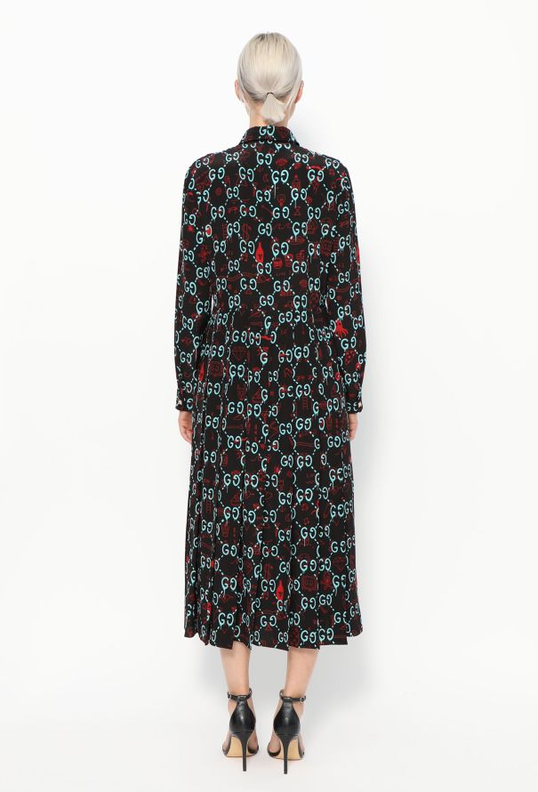 Gucci 2016 x Trevor Andrew Printed Silk Dress - 4