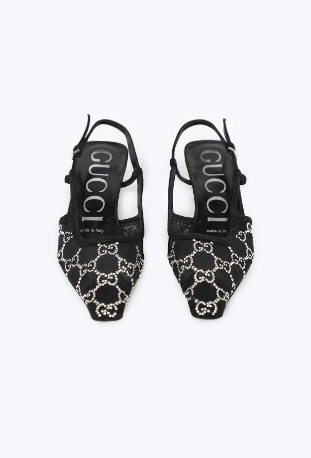 Gucci GG Crystal Mesh Slingback Pumps, 2021 - 2