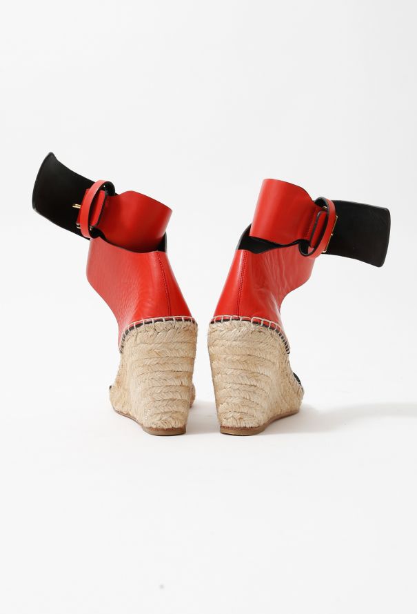 Céline Leather Wedge Espadrilles - 6
