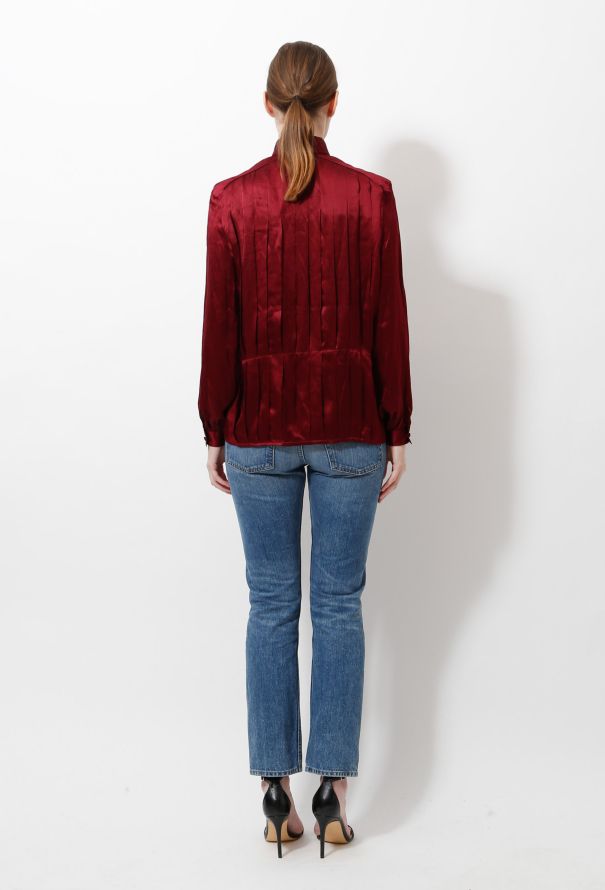 Givenchy 80s Silk Pleated Blouse - 3