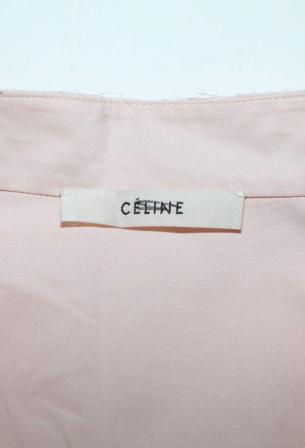 Céline Pink Collarless Cotton Shirt - 5