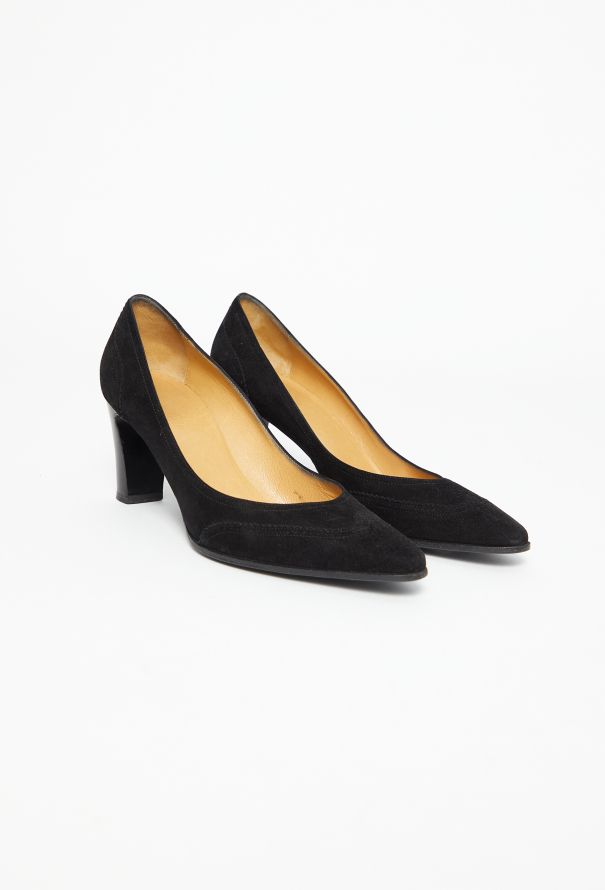 Hermès Suede Ghillies Pumps - 2