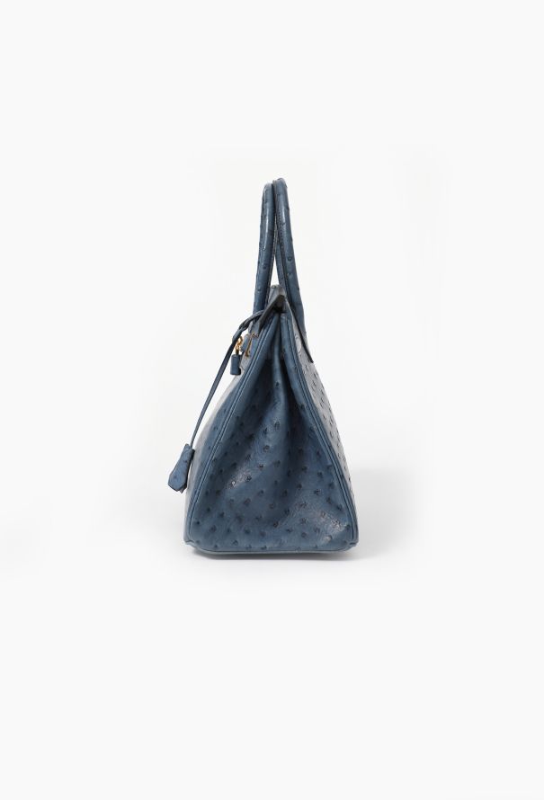 Hermès Blue Ostrich Birkin 30 - 6