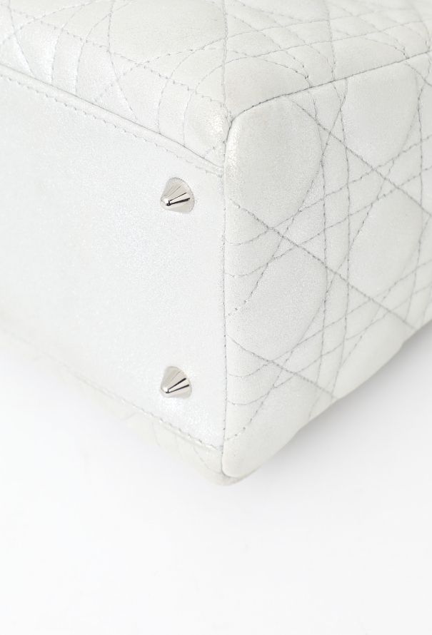 Dior Metallic Silver Lady Dior Bag - 10