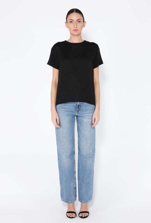 Céline Silk Crêpe Crewneck Blouse - 3