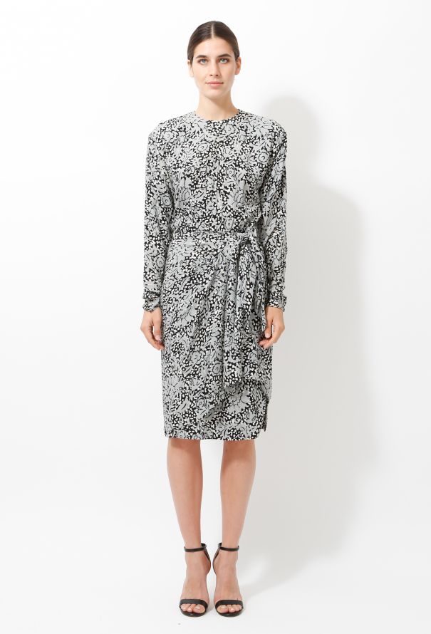 Guy Laroche '80s Floral Silk Draped Dress - 1