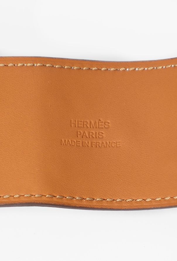 Hermès Taupe Leather Médor Cuff, 2008 - 6