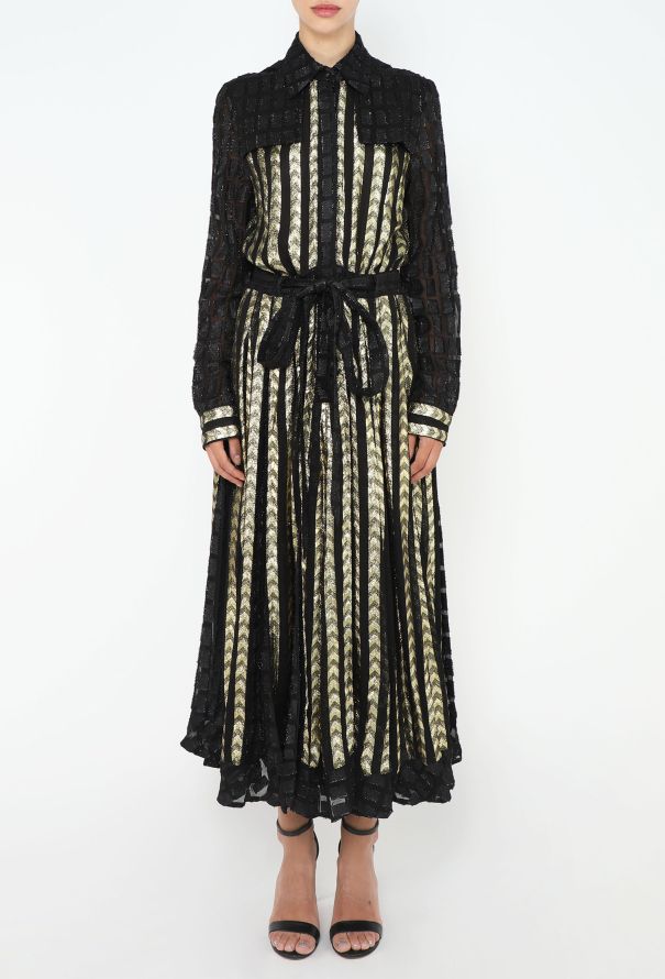 Dodo BarOr Chevron Lamé Dress - 3