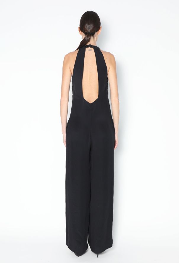 Chloé Embellished Crêpe Halter Jumpsuit - 6
