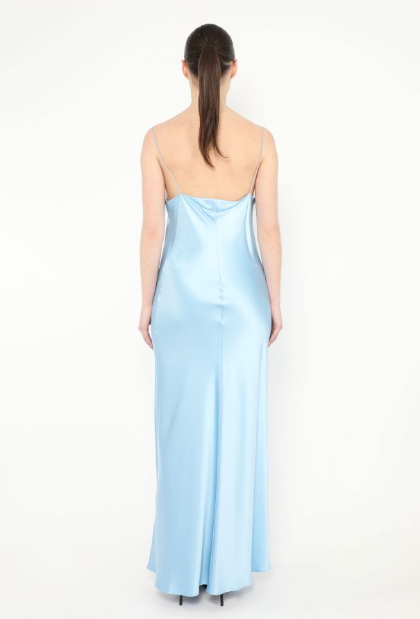 Refine Carolyn Silk Slip Dress Blue - 3