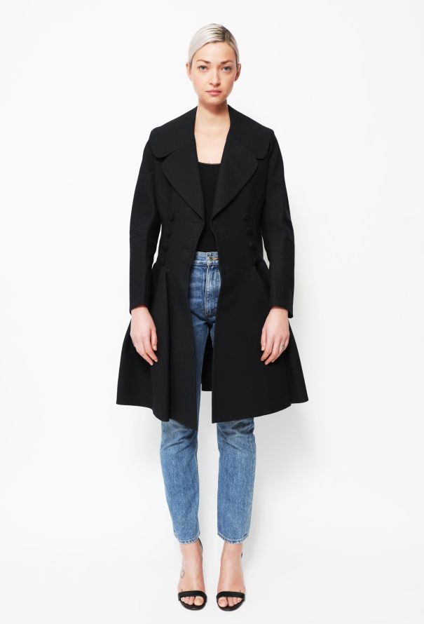Alaïa Navy Flared Skater Coat - 2