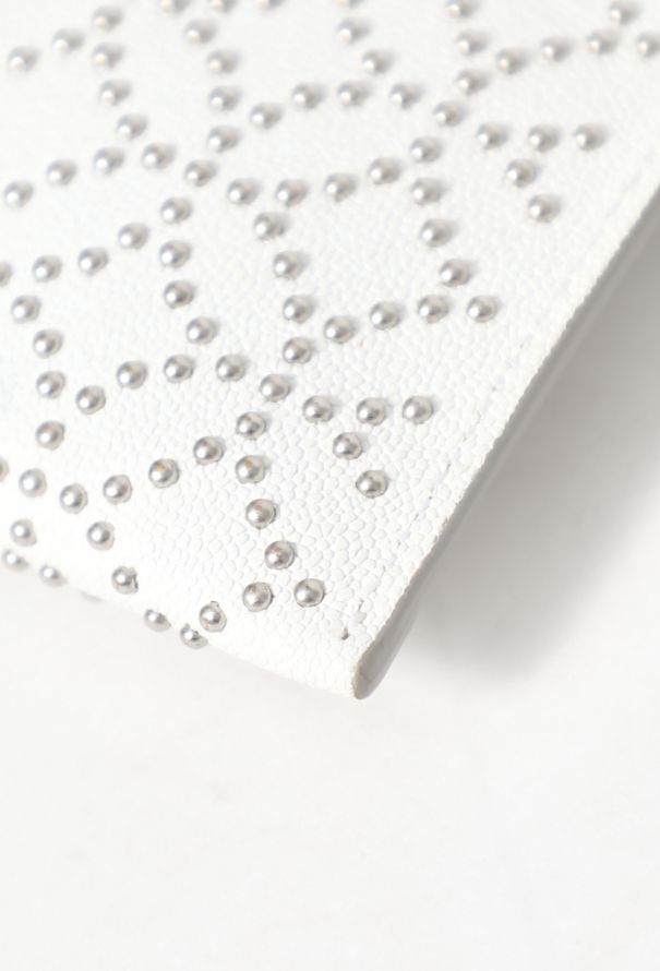 Alaïa Studded White Envelope Clutch - 8