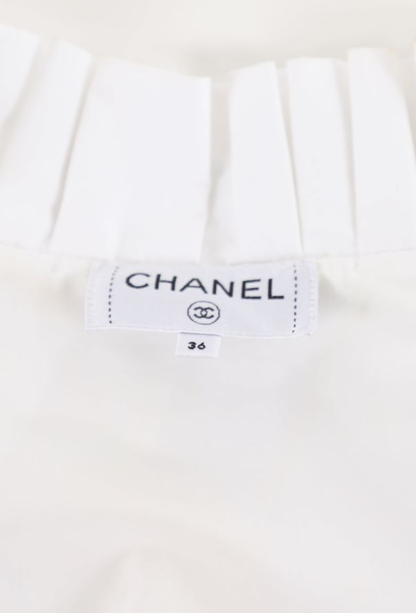 Chanel 2018 Ruffled Cotton Blouse - 6