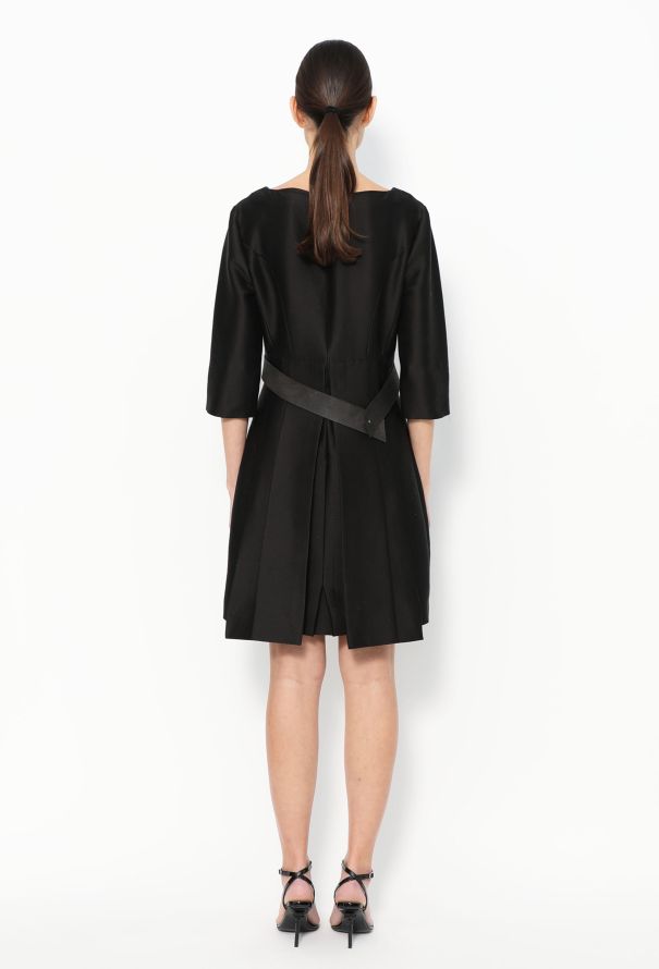 Balenciaga Belted Crêpe A-Line Dress - 3