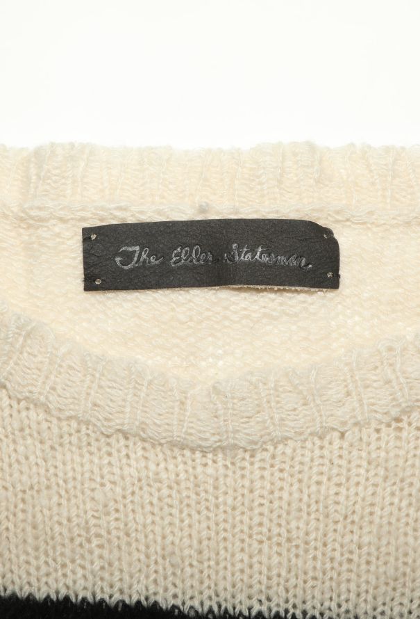 The Elder Statesman Cashmere Sweater White stripes - 5