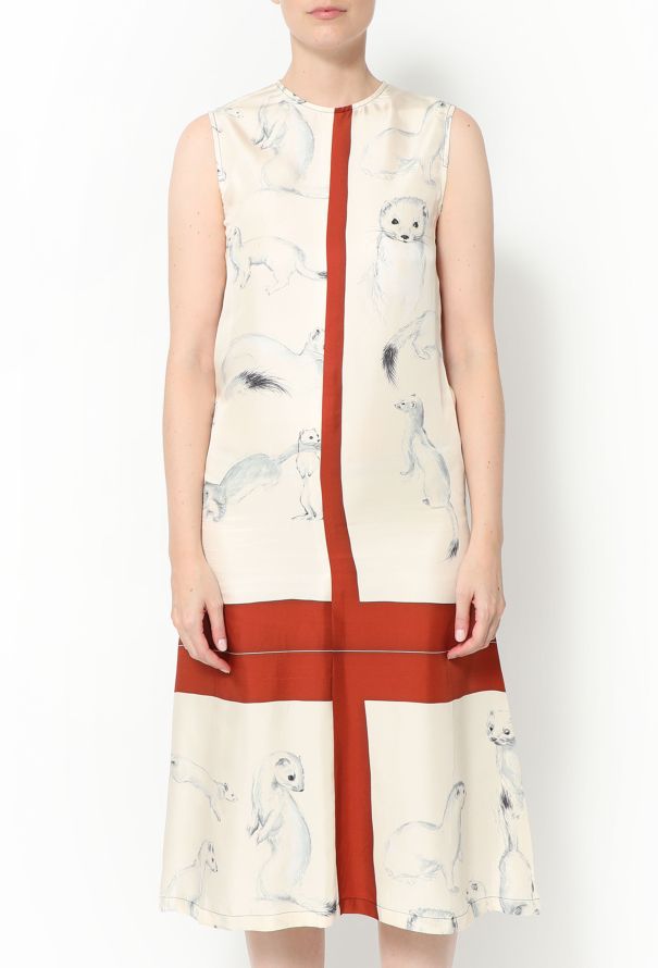 Céline F/W 2015 Wonderland Silk Dress meerkat - 1