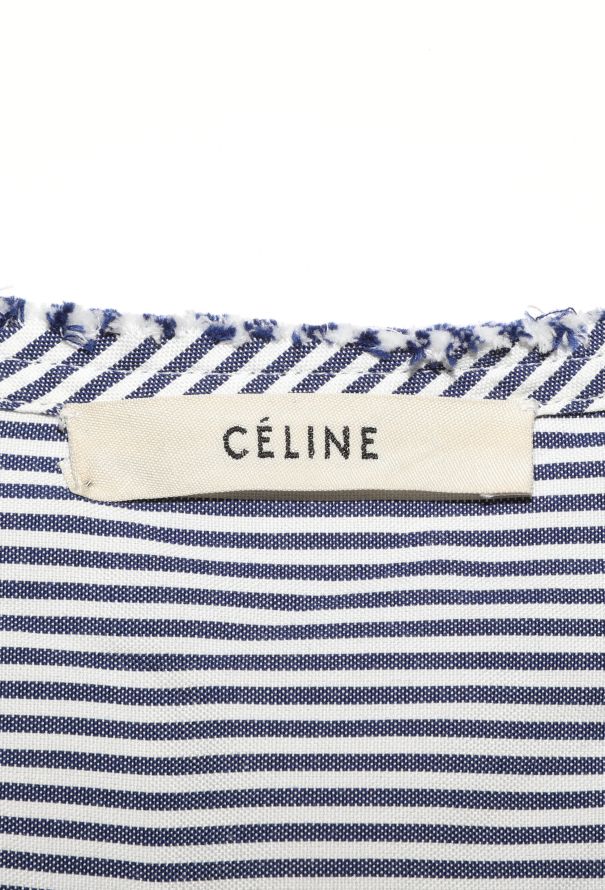 Céline Pinstripe Bib Tunic Shirt - 5