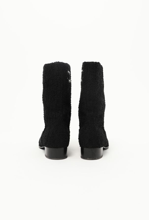 Chanel 2018 Cap-Toe Tweed Boots - 5