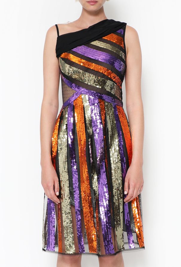 Rodarte F/W 2015 Sequin Striped Dress - 3