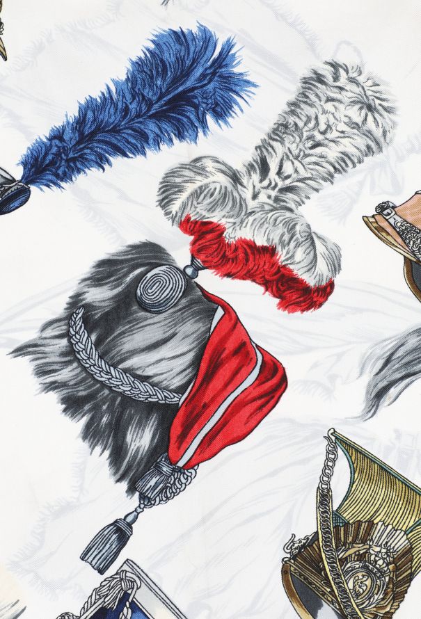 Hermès 1965 'Casques et Coiffures' 90cm Silk Carré - 4