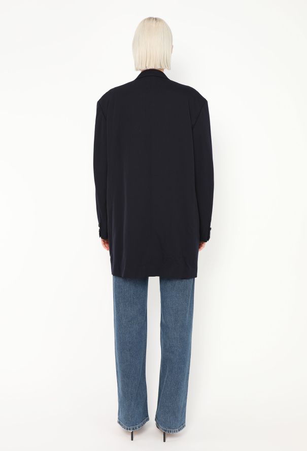 Yohji Yamamoto 1994 Navy Oversized Blazer - 5