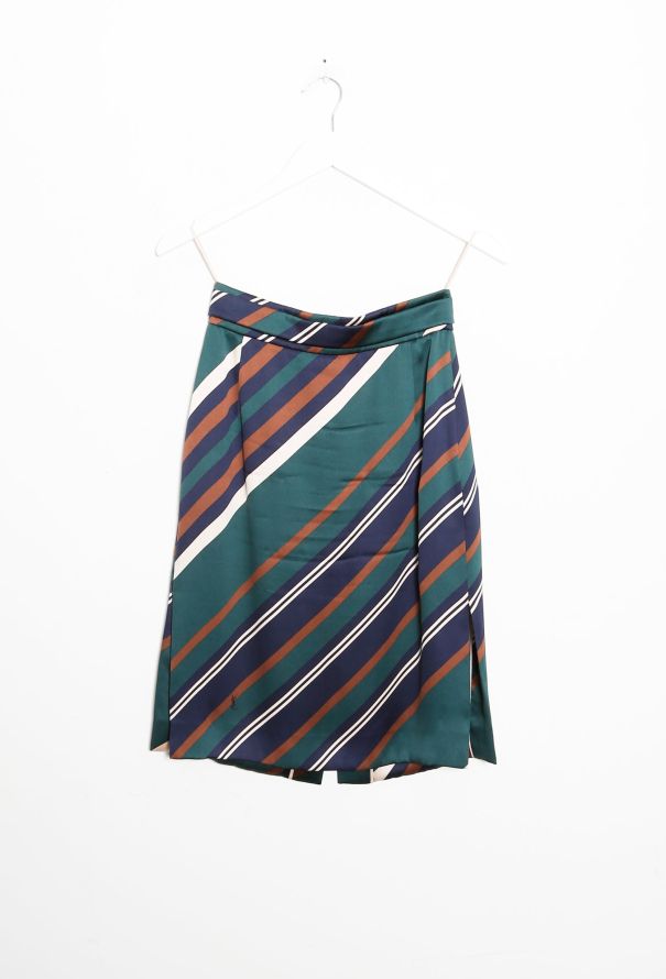 Saint Laurent Pre-Fall 2012 Striped Silk Skirt - 8