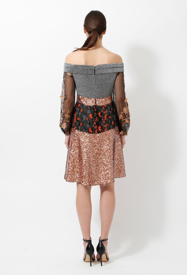 Rodarte F/W 2014 Lamé Sequined Dress - 6
