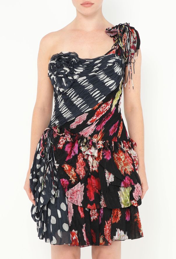 Christian Lacroix S/S 2009 One-Shoulder Patchwork Dress - 3