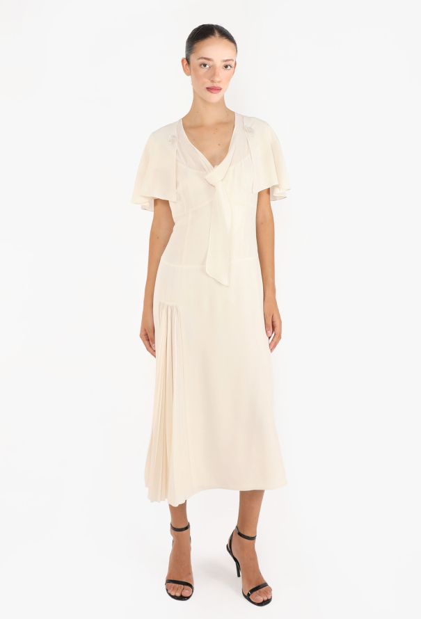 Prada Pleated Crêpe Lavallière Dress, 2024 - 1