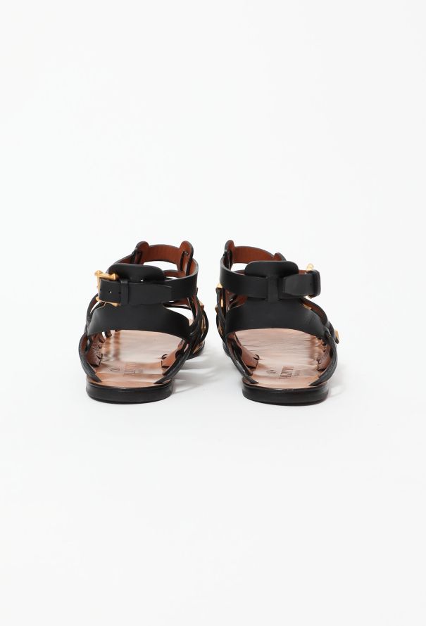 Valentino Studded Leather Gladiator Sandals - 4