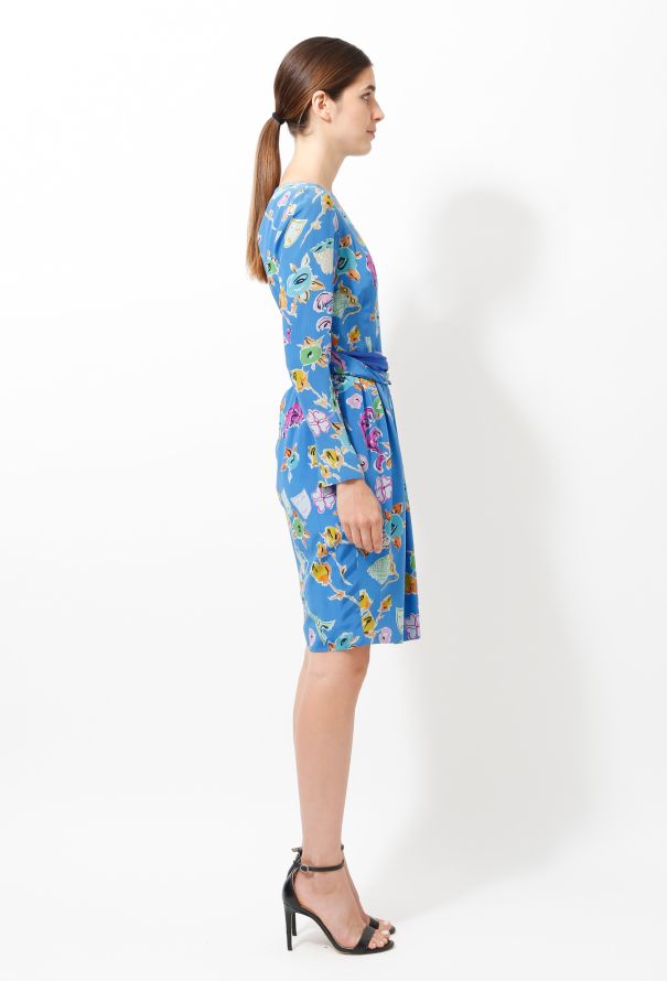Lanvin 70s Open Back Floral Silk Dress - 3